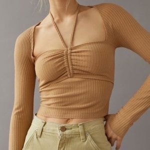 Urban Outfitters Claude Long Sleeve Halter Top NWT Size S